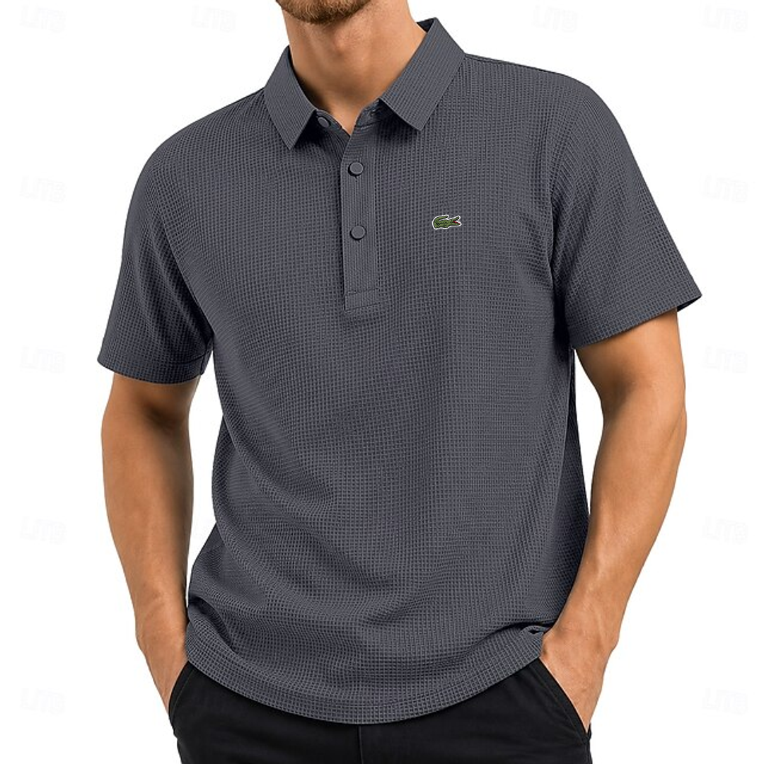 Bestseller! Men's Cooling Ice-Silk Waffle-Knit Polo Shirt