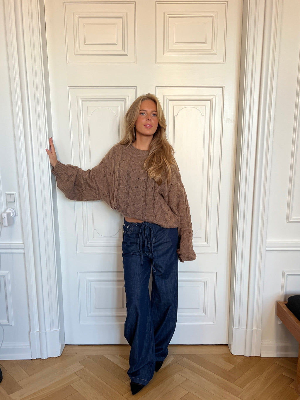 Anora chunky knit sweater - Brown