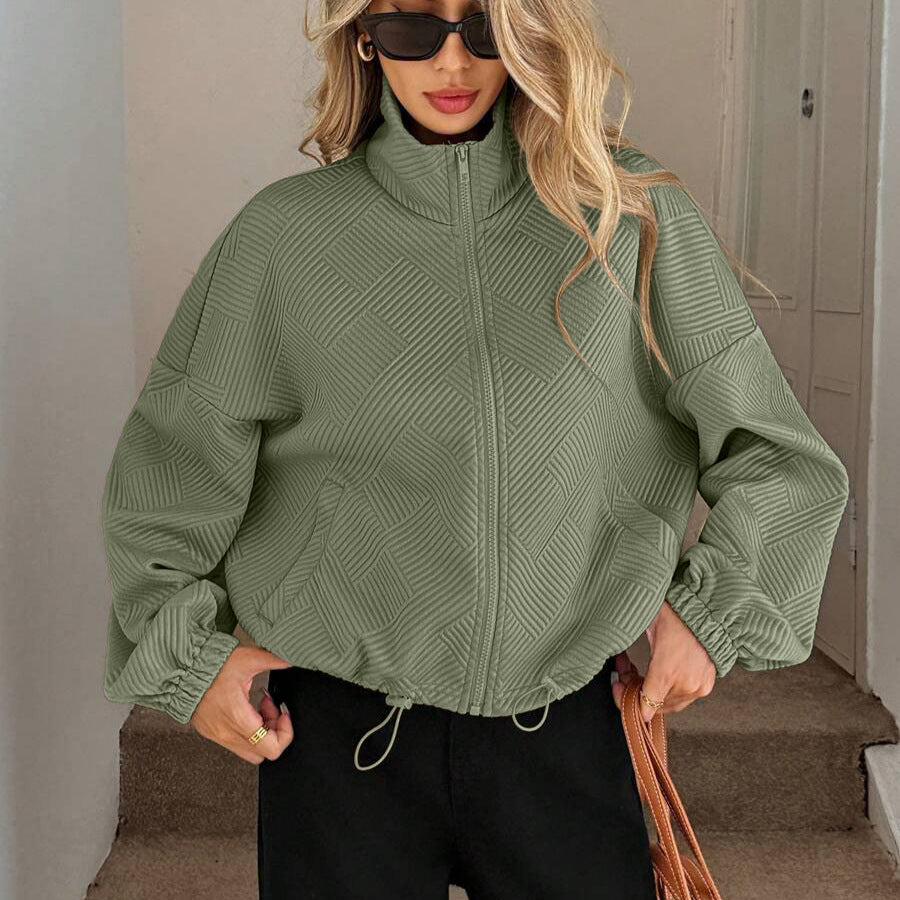 Women's Loose High-Neck Baseball Jacket