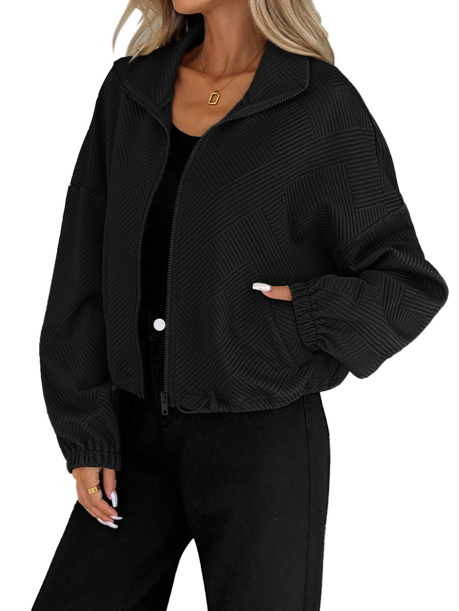 Women's Loose High-Neck Baseball Jacket