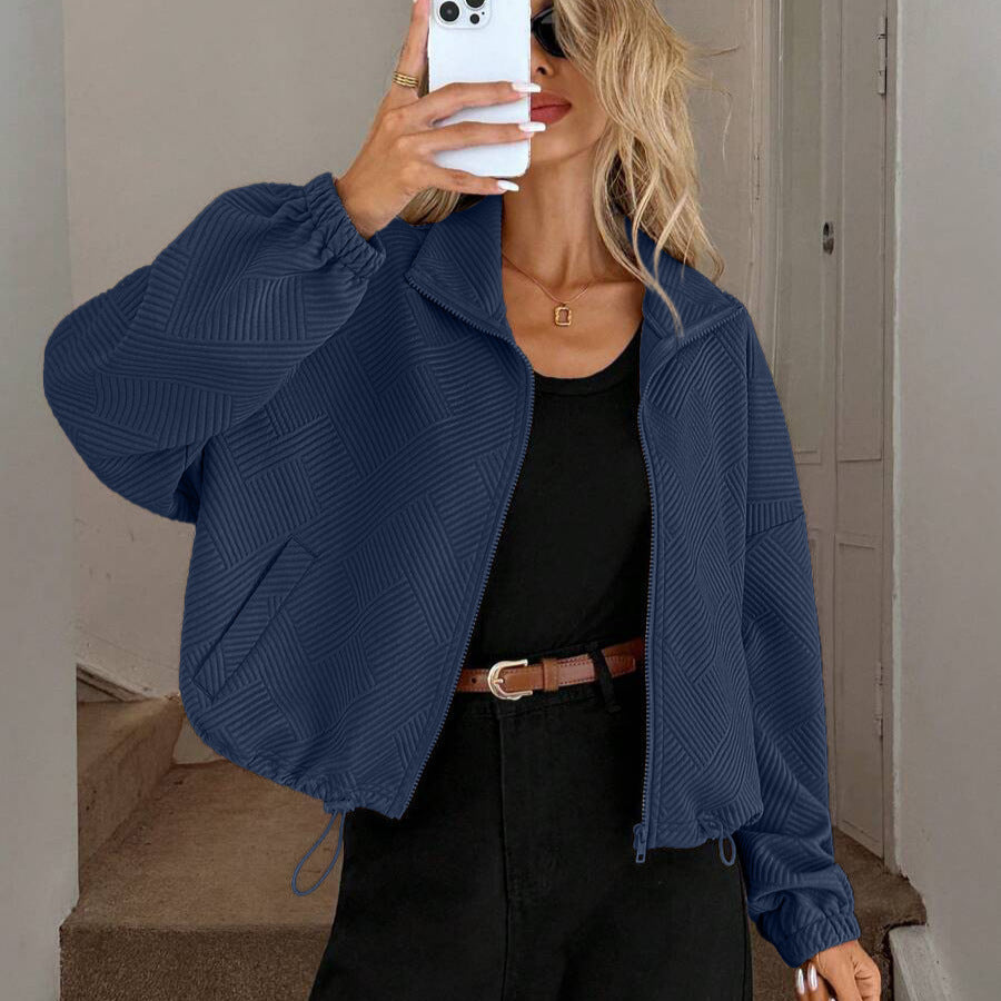 Women's Loose High-Neck Baseball Jacket