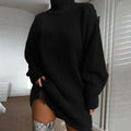 High-Neck Women's Sweater Dress
