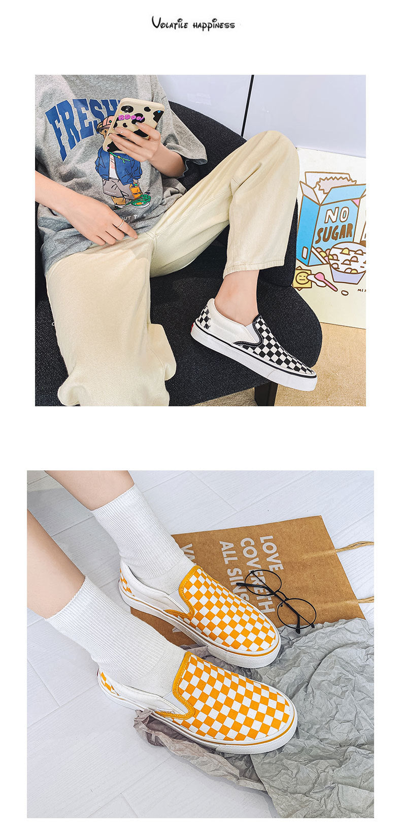 Vans Unisex Classic Slip-On Checkerboard Low Top Shoe