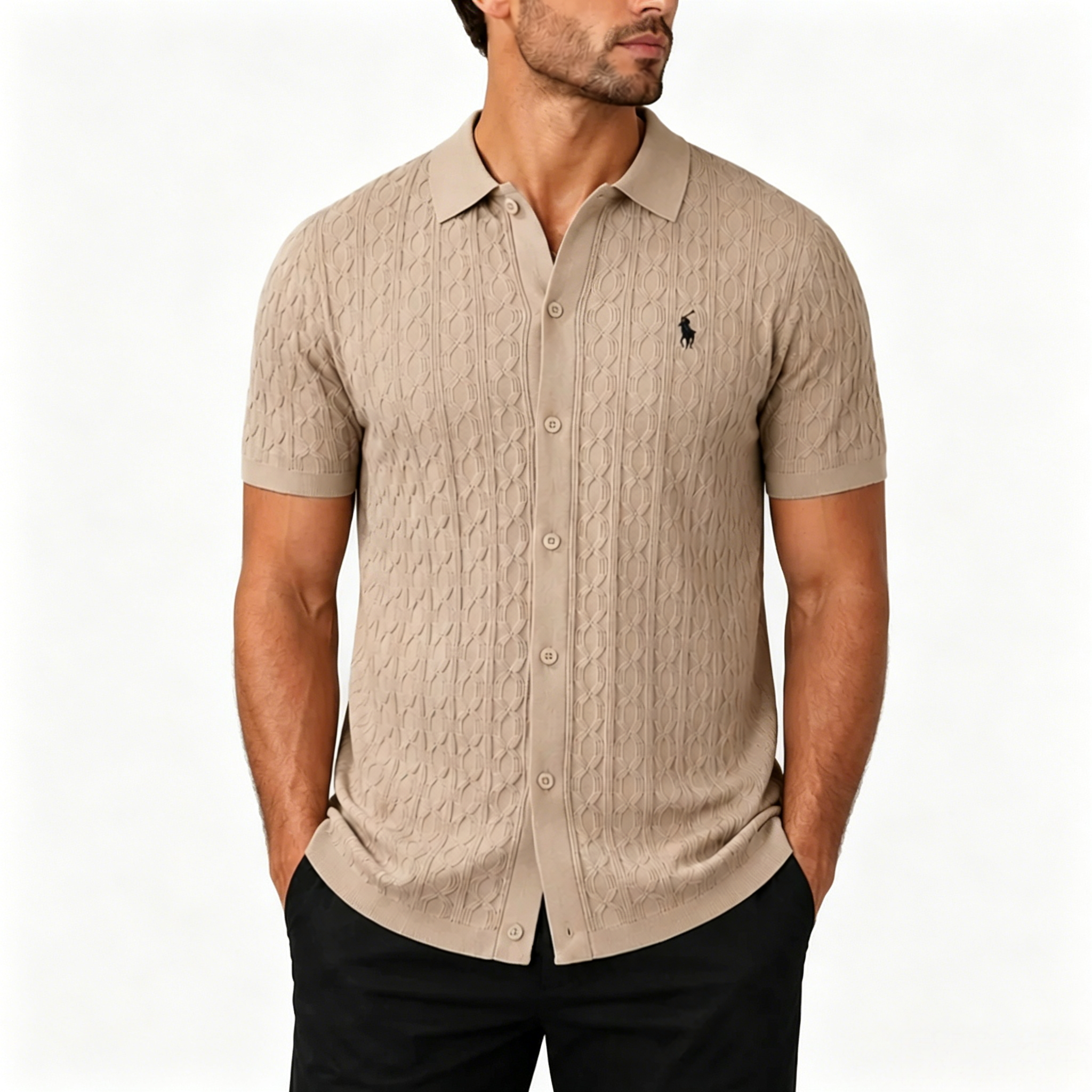Heritage Cable Knit Button Polo
